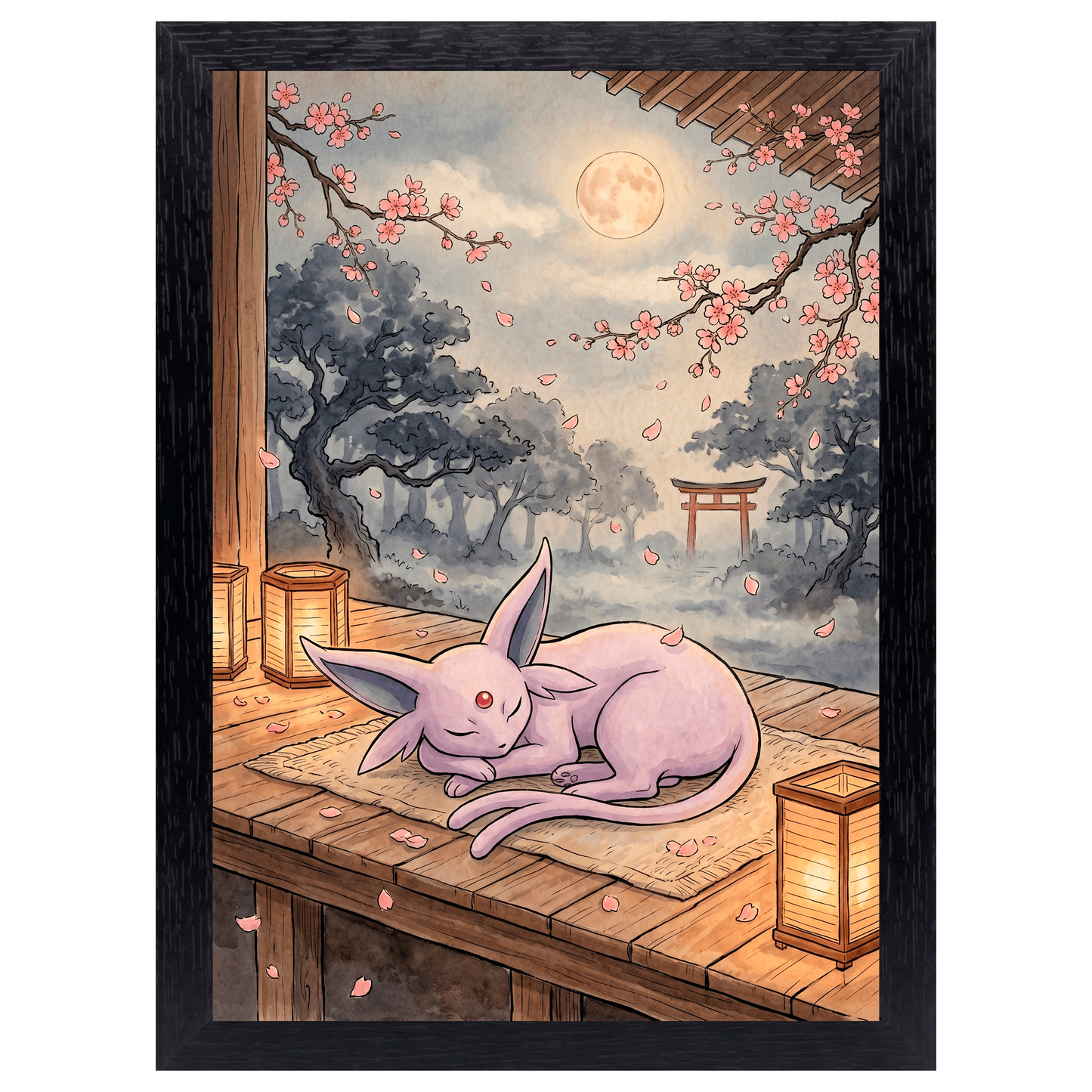 Cuadro Espeon – Pokémon · Ilustración Japonesa