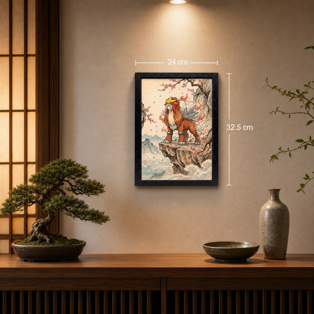 Cuadro Entei – Pokémon · Ilustración Japonesa