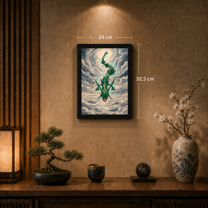 Cuadro Rayquaza – Pokémon · Ilustración Japonesa