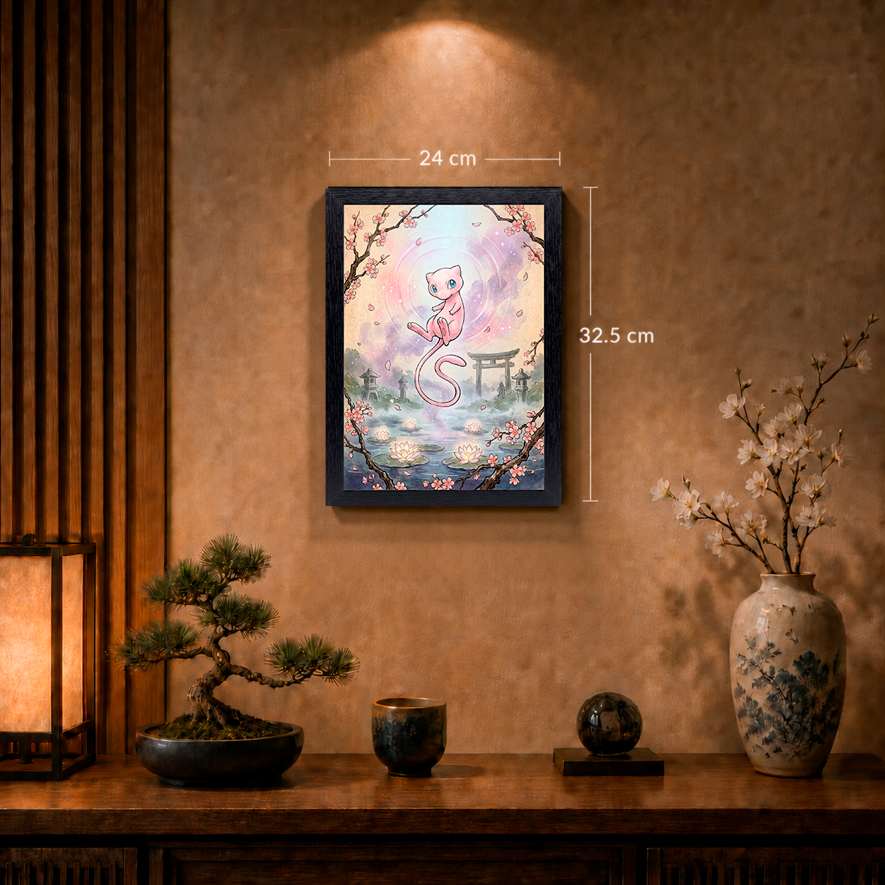 Cuadro Mew – Pokémon · Ilustración Japonesa