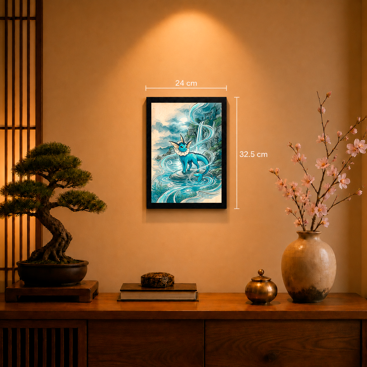 Cuadro Vaporeon – Pokémon · Ilustración Japonesa