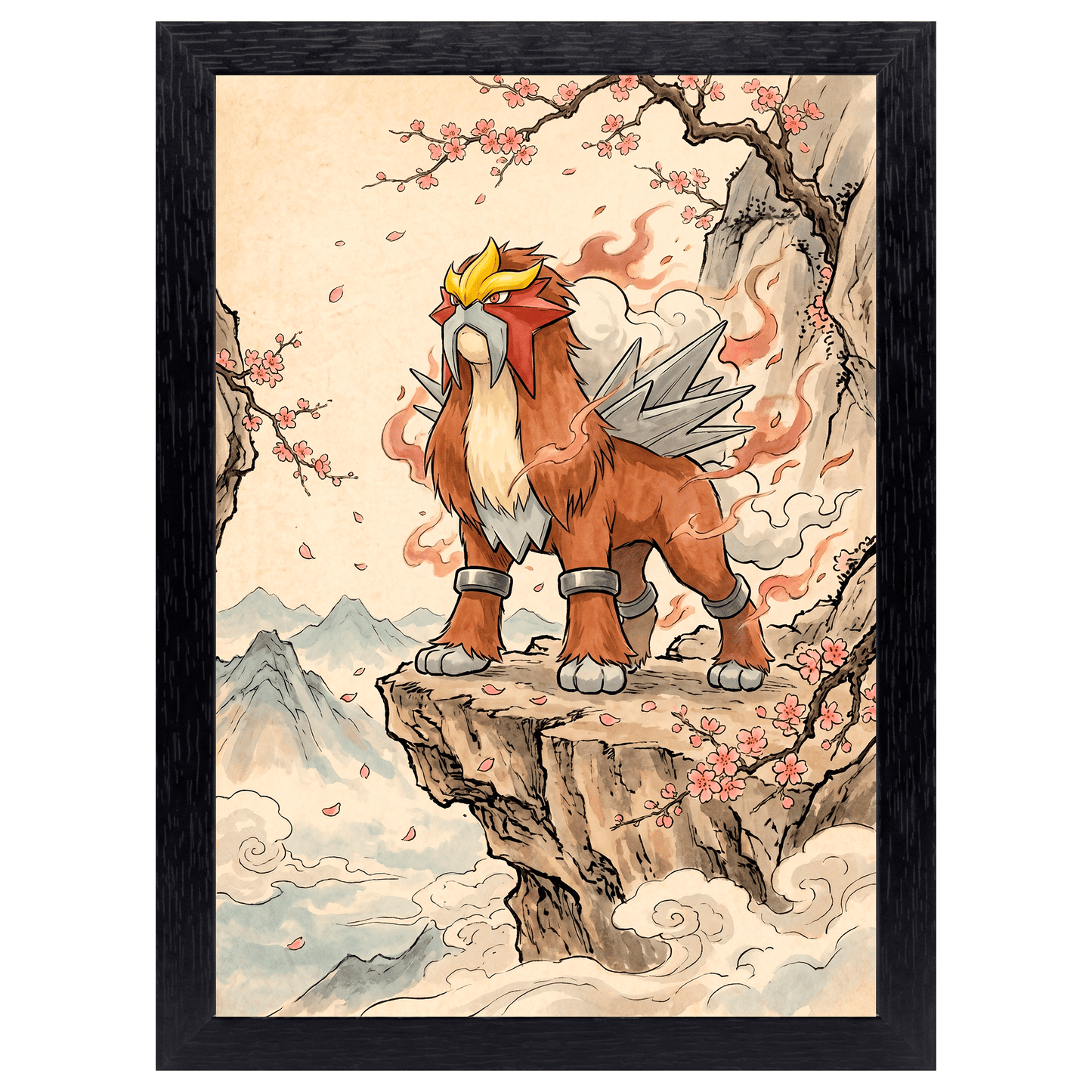 Cuadro Entei – Pokémon · Ilustración Japonesa