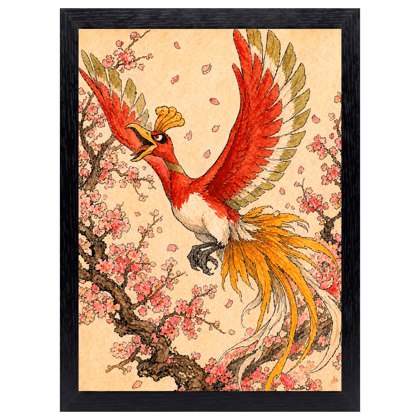 Cuadro Ho-Oh – Pokémon · Ilustración Japonesa
