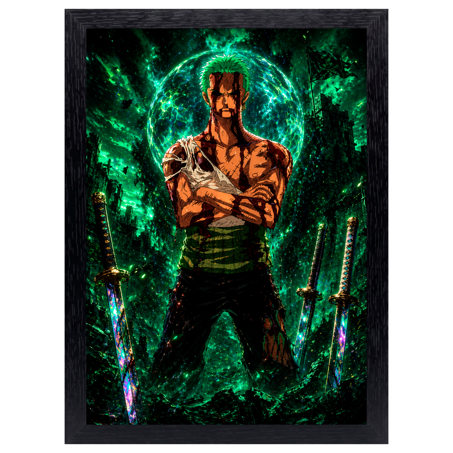 Cuadro Zoro – One Piece · Holográfico