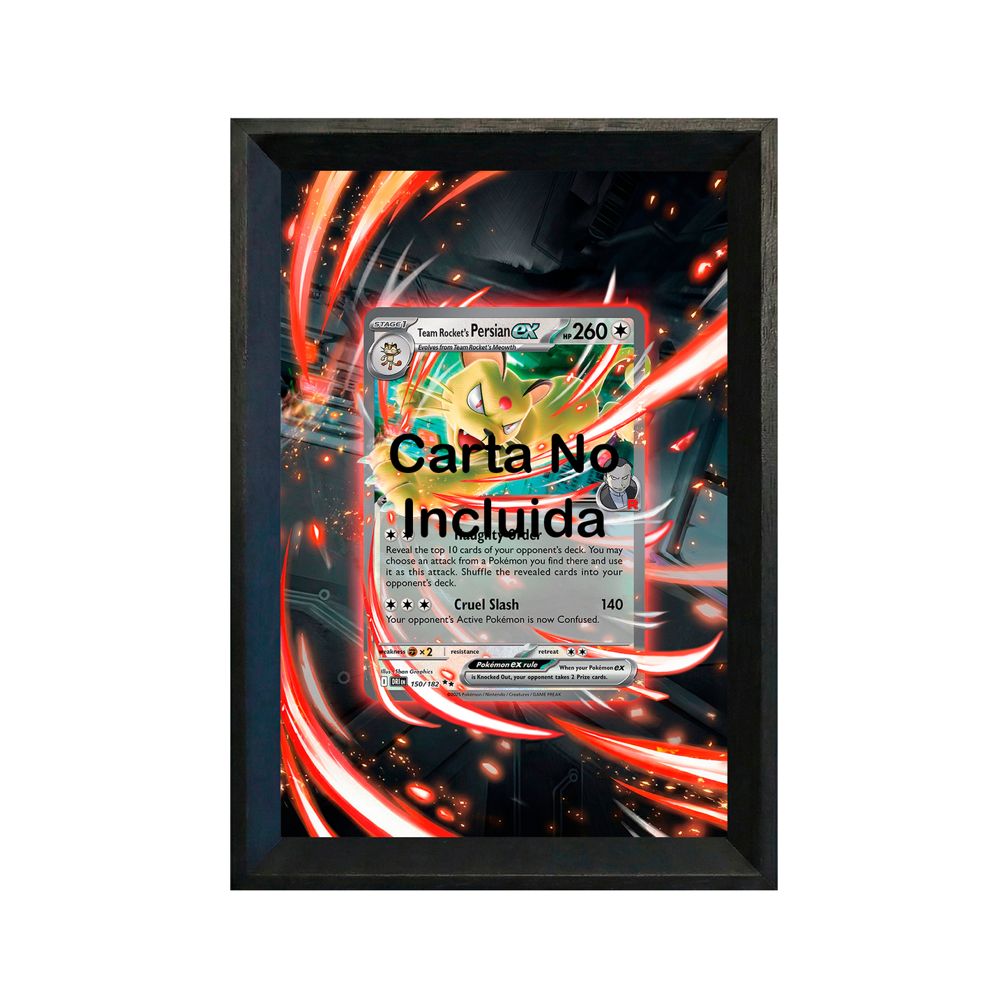 Cuadro Persian ex de Team Rocket (150/182) – Pokémon · Destined Rivals · Diseño Expandido