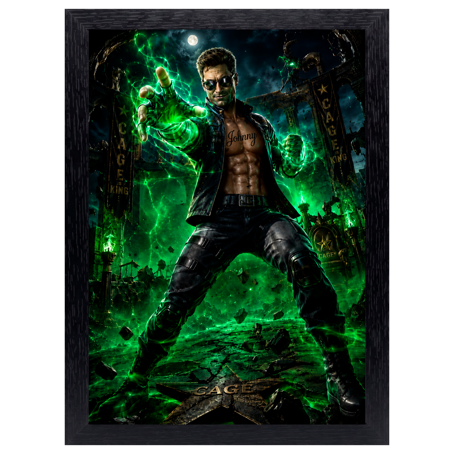 Cuadro Johnny Cage – Mortal Kombat · Holográfico