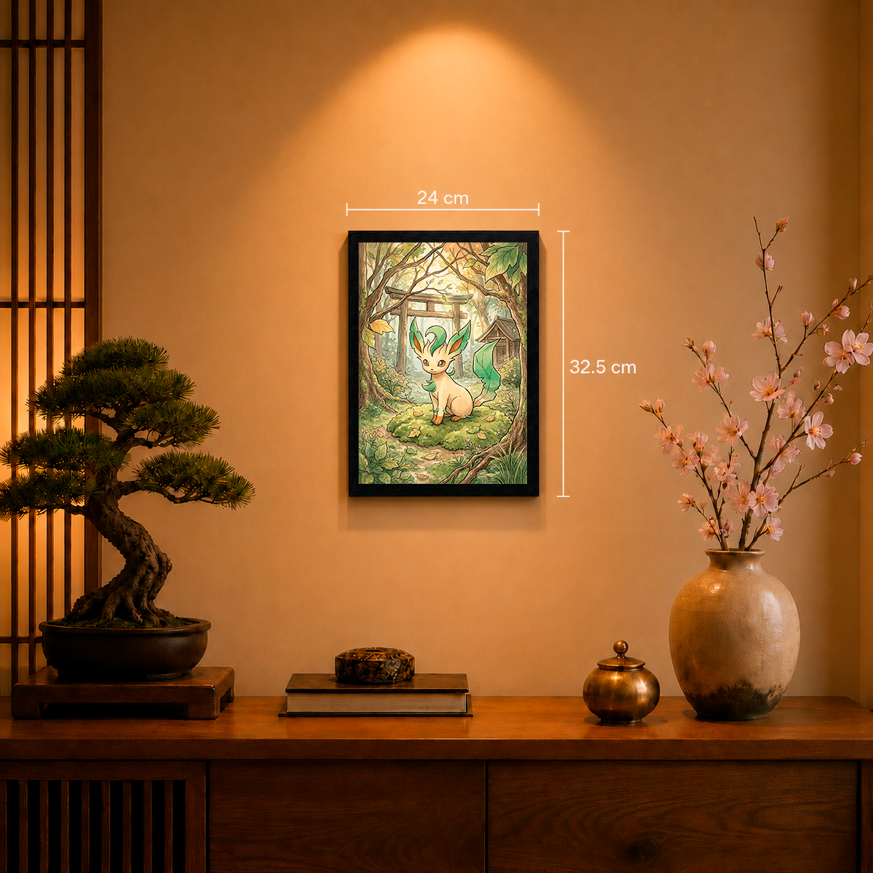 Cuadro Leafeon – Pokémon · Ilustración Japonesa