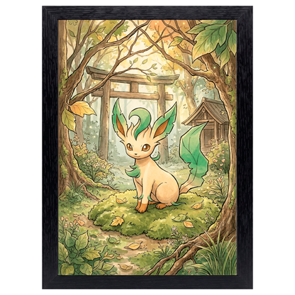 Cuadro Leafeon – Pokémon · Ilustración Japonesa