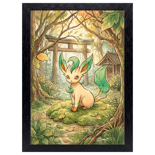 Cuadro Leafeon – Pokémon · Ilustración Japonesa