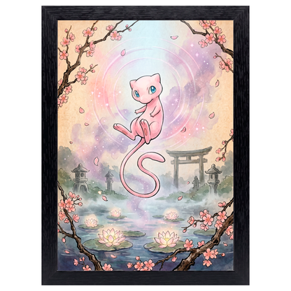Cuadro Mew – Pokémon · Ilustración Japonesa