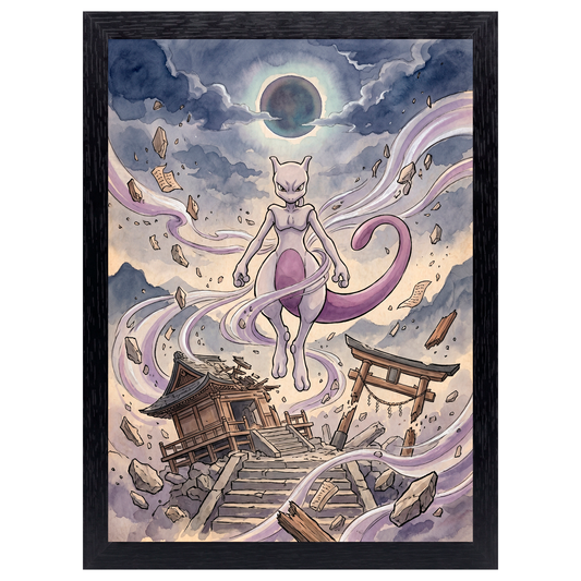 Cuadro Mewtwo – Pokémon · Ilustración Japonesa
