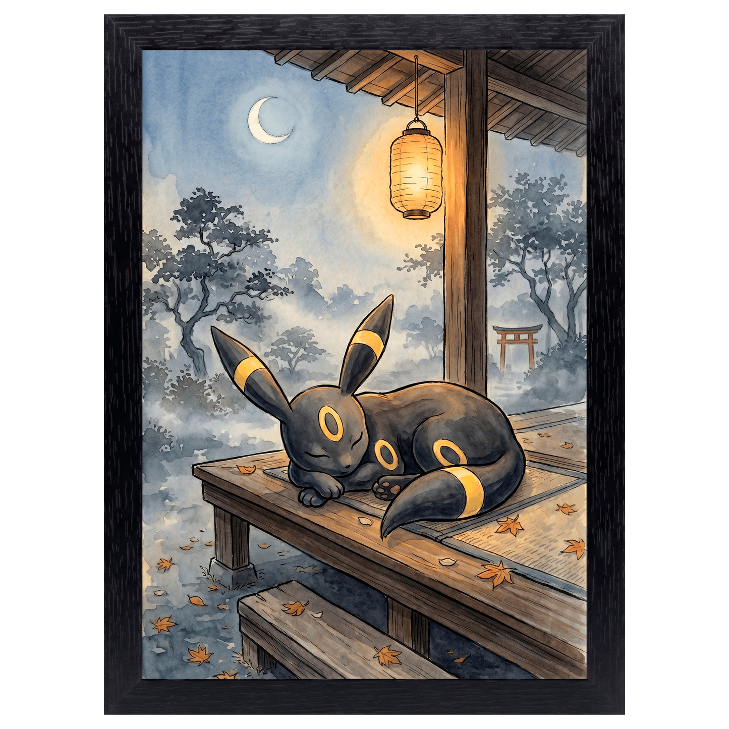 Cuadro Umbreon – Pokémon · Ilustración Japonesa
